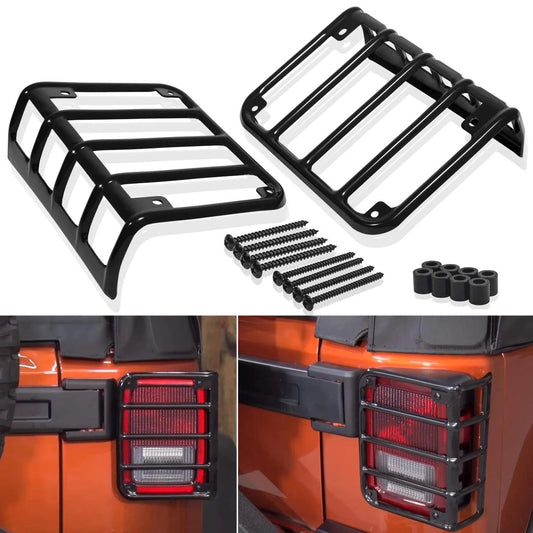 1Pair Metal Car Rear Taillight Guard Protector Cover Chrome Styling Back Lamp Tail Light Shell for Jeep Wrangler JK 2007-2018